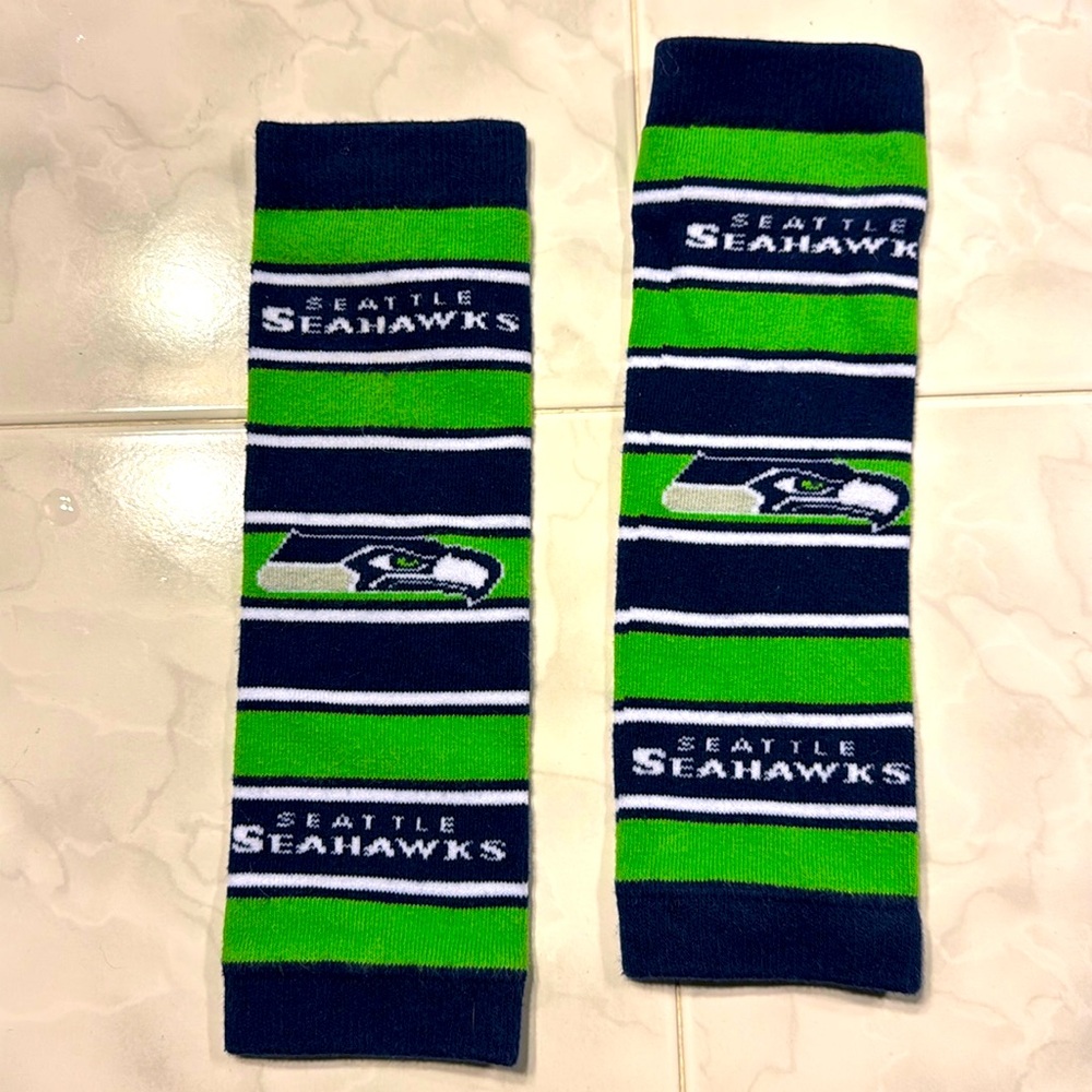 Seahawks baby leg warmers